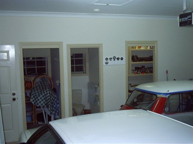 The back of the garage