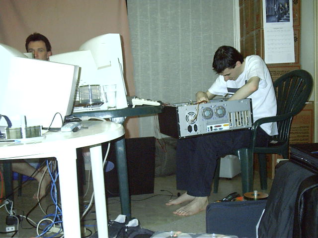 Iceman plays with his computer