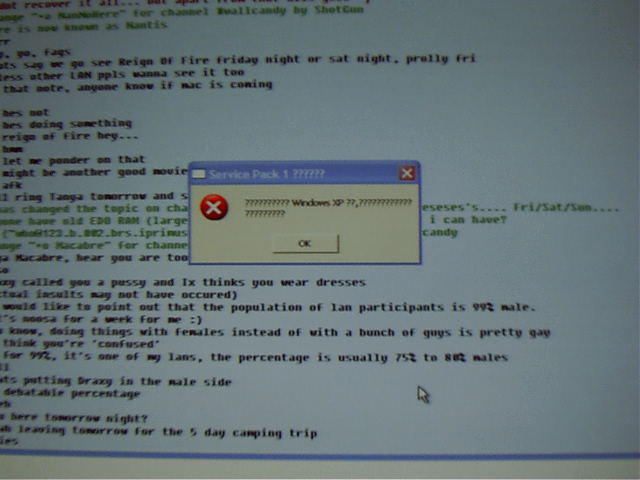 I don't think i should have run the XP service pack over my illegal copy of XP