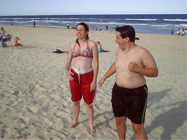 Jess and Fatcat have a quick swim