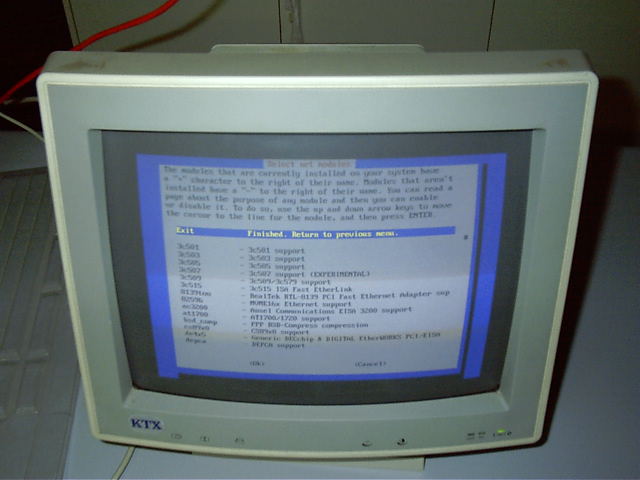 Debian install menu.