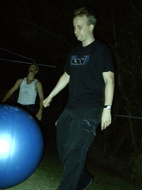 Insom kicks Cavie in the balls