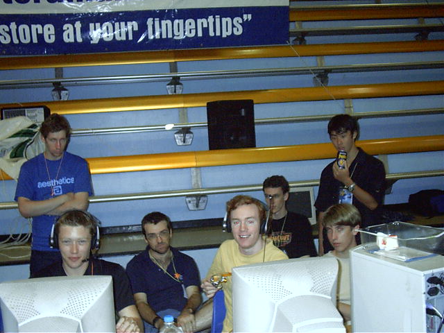 Hall, Clipto and Fanta in foreground.