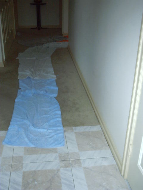 Follow the towel-bricked road