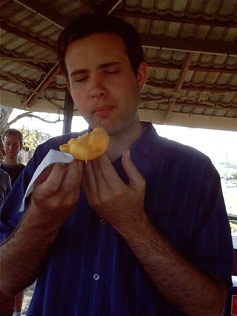 Azure enjoys the mango