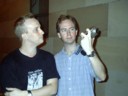 Insom and Kewn check out a pic of themselves
