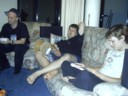Insom, Rasp and Trui relax it up after a fun night with friends