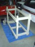 Dad paints the bench frame