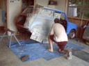 Dad spraypaints