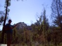 Dad points to our destination