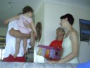 People from across the road come vist with their new baby. They got it for xmas I think.