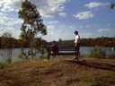 Megan and Dad check out St Lucia UQ across the river.