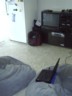 My lazy setup. TV, VCR, Laptop and beanbag