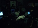After much complaining about flash on camera, I tried to block it. Result, darkness.