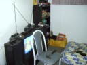The new home of tv and stereo and bed.