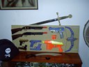 My gun rack. (And pirate hat)
