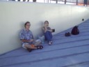 Lime and Lui find the nearest shade. Smart move.