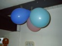 Katie spent an hour blowing up balloons.