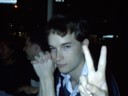Mantis prays for peace. Katie's fingers help.