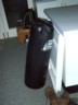 The punching bag needs to be re-hung