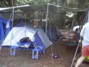 Main tent for Dad, Draxy, Ix and I, and 2 small ones for Megan and Paul