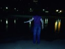 Tanya cheks out the lagoon.