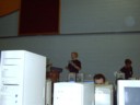 The guy holding video camera. He got revenge for this pic by making my head 3m tall.