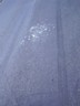 The tyre marks of the other car and glass of mine