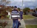 Another walk to Nana's (around corner)