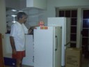 Dad moves fridges