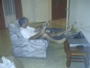 Dad relaxes