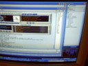 Mantis rips some music CD for my sisters flatmate. Also, TV is down bottom right.