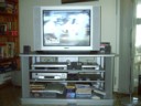 Brendan and Sandra's engagement party at Brendan's parent's place, with their nice TV and entertainment system