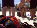 Oh dear, glass in the sand