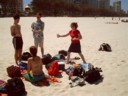 Kahless, Lui, Kewn and Cutie enjoy the beach