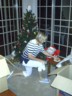 Mum sets up the xmas tree