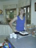 Megan cuts her cake